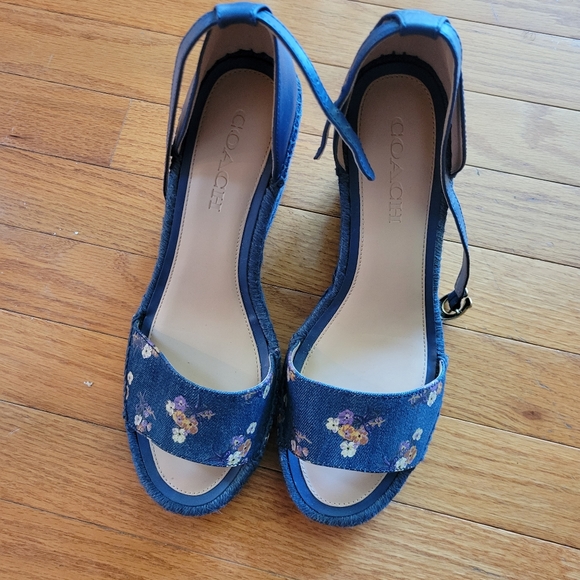 Like New Coach Kit Floral Wedge Espadrille - Picture 5 of 5